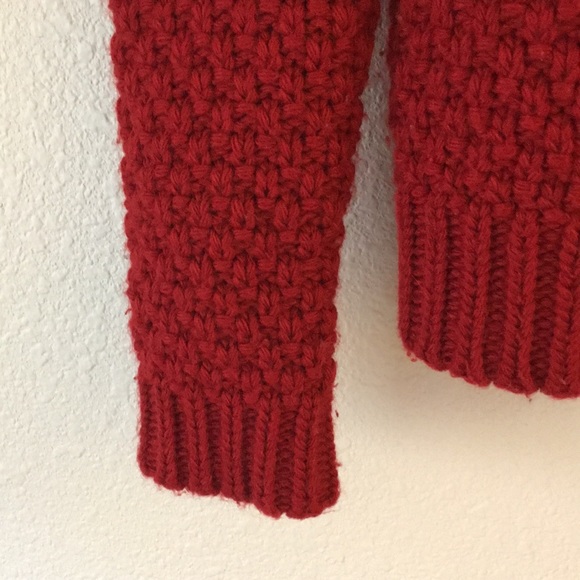 Madewell red chunky zip up cardigan small - Picture 5 of 6